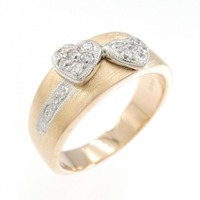 18KPG/18KWG ハート ダイヤモンド リング 0.22CT