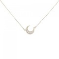 K18YG ムーン ダイヤモンド ネックレス 0.10CT
