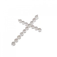K18WG クロス ダイヤモンド ペンダント 2.30CT