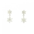 K18WG フラワー ダイヤモンド ピアス 0.50CT