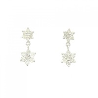 K18WG フラワー ダイヤモンド ピアス 0.50CT
