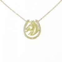 K18YG ホース ダイヤモンド ネックレス 0.054CT