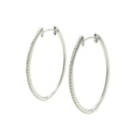 K18WG フープ ダイヤモンド ピアス 0.50CT