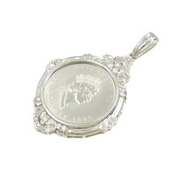 PT(枠) ダイヤモンド コイン ペンダント 0.36CT
