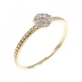K18YG フラワー ダイヤモンド リング 0.10CT