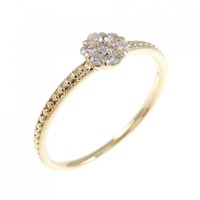 K18YG フラワー ダイヤモンド リング 0.10CT
