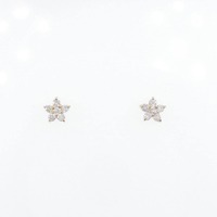 【新品】K18YG フラワー ダイヤモンド ピアス 0.20CT