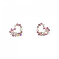 ポンテヴェキオ ハート カラーストーン ピアス