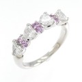 PT ハート サファイヤ リング 0.17CT 拡散処理未検査