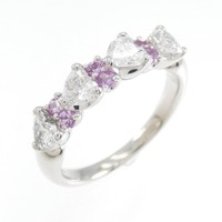 PT ハート サファイヤ リング 0.17CT 拡散処理未検査