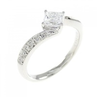 PT ダイヤモンド リング 0.532CT D VVS2 クッションカット