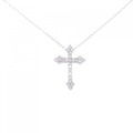 K18WG クロス ダイヤモンド ネックレス 0.50CT