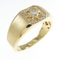 K18YG 印台 ダイヤモンド リング 0.19CT
