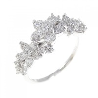 K18WG フラワー ダイヤモンド リング 1.13CT