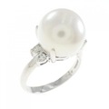 K18WG 白蝶パール リング 11.3mm