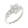 PT1000 フラワー ダイヤモンド リング 0.72CT