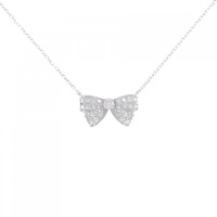 K18WG リボン ダイヤモンド ネックレス 0.50CT