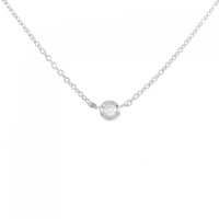 K18WG ソリティア ダイヤモンド ネックレス 0.03CT