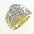 K18YG/PT/K18PG バード ダイヤモンド リング 0.17CT