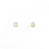 K18YG ソリティア ダイヤモンド ピアス 0.30CT