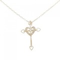 K18YG ハート ダイヤモンド ネックレス 0.05CT