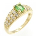 K18YG グリーンガーネット リング 0.37CT