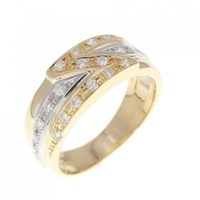 K18YG/PT ダイヤモンド リング 0.19CT
