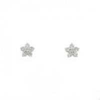 PT フラワー ダイヤモンド ピアス 0.20CT