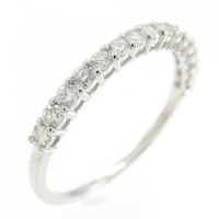 【リメイク】K18WG ハーフエタニティ ダイヤモンド リング 0.30CT