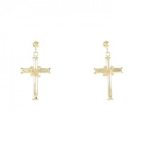 【新品】K18YG クロス ピアス