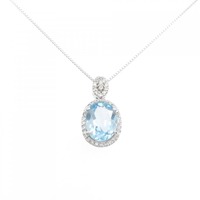 K18WG ブルートパーズ ネックレス 2.84CT