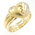 K18YG ハート ダイヤモンド リング 0.03CT