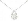 PT/K18WG ダイヤモンド ネックレス 1.005CT H I1 オーバルカット