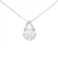 PT/K18WG ダイヤモンド ネックレス 1.005CT H I1 オーバルカット