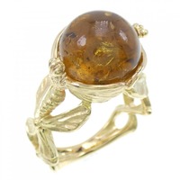 750YG 琥珀 リング