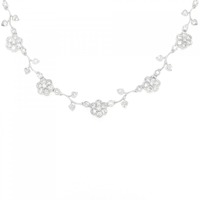 K18WG フラワー ダイヤモンド ネックレス 2.00CT