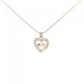 K18PG ハート ダイヤモンド ネックレス 0.15CT