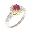 PT/K18YG ルビー リング 0.47CT
