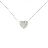 K18WG ハート ダイヤモンド ネックレス 0.30CT