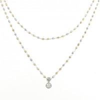 PT/K18スリーカラー ダイヤモンド ネックレス 0.171CT