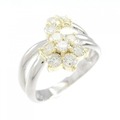 PT/K18YG フラワー ダイヤモンド リング 1.00CT