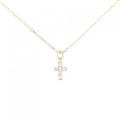 アガット クロス ダイヤモンド ネックレス 0.03CT