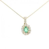 750YG/K18YG エメラルド ネックレス 0.31CT