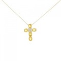 K18YG クロス サファイヤ ネックレス 1.58CT 拡散処理未検査