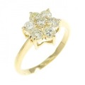 K18YG フラワー ダイヤモンド リング 0.52CT