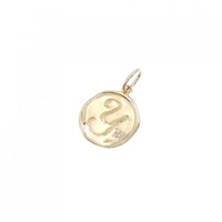750YG イニシャルY ダイヤモンド ペンダント 0.01CT