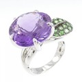 750WG/750BG フラワー アメジスト リング 14.13CT