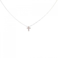 K10YG クロス ダイヤモンド ネックレス 0.05CT