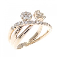 K18PG フラワー ダイヤモンド リング 0.40CT