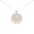 K18WG/K18YG フラワー ダイヤモンド ネックレス 1.00CT